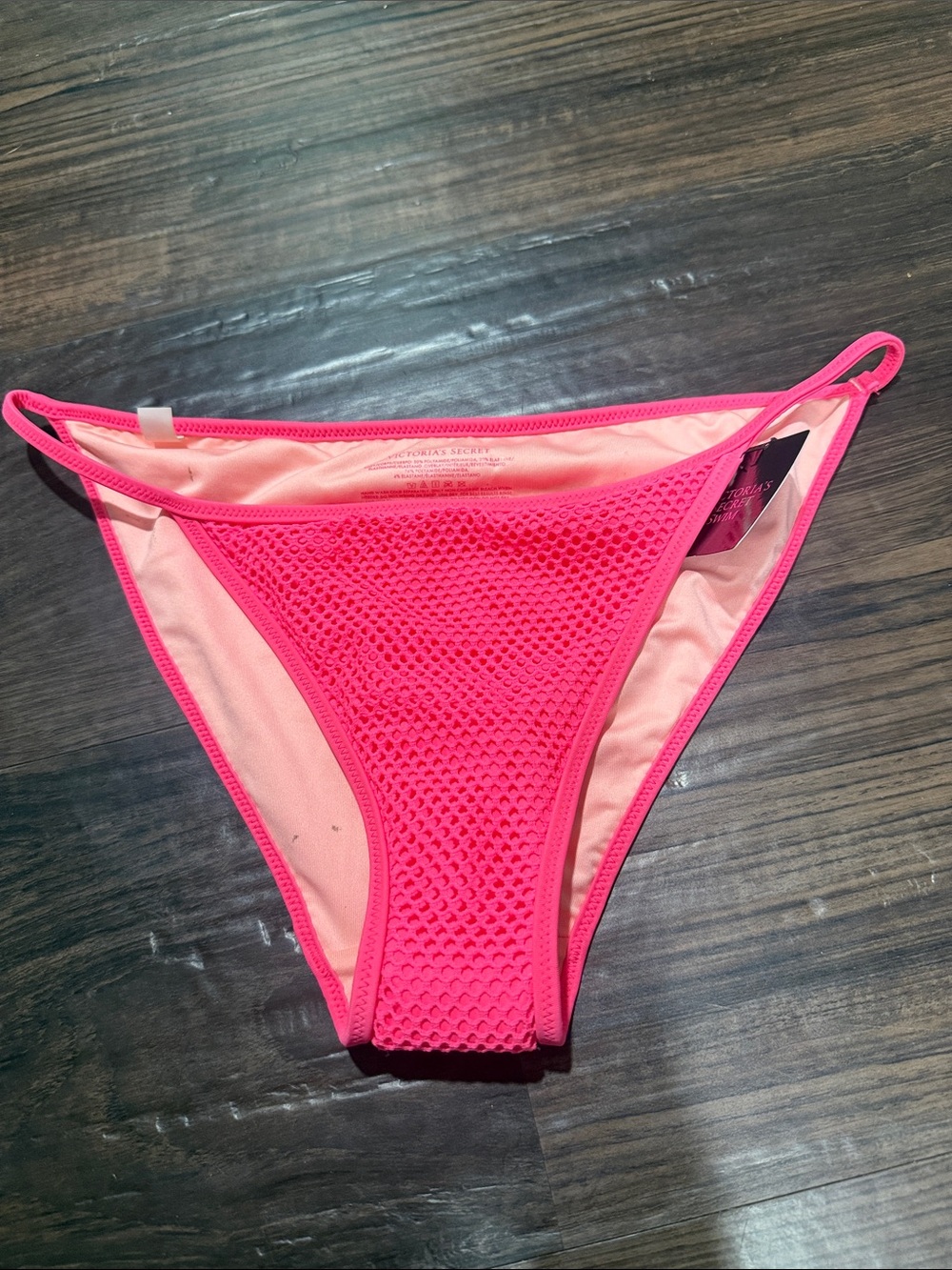 Victoria's Secret Neon Pink Textured Bikini Bottom
